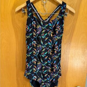 Speedo Black Swimsuit with Colorful Accents